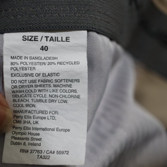 Nicklaus Mens Gray Khaki Flat Front Shorts 40 - Picture 8 of 8